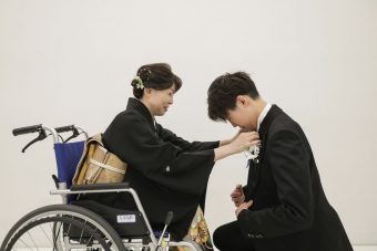 車椅子着物　留袖　結婚式　新潟県　身体障害